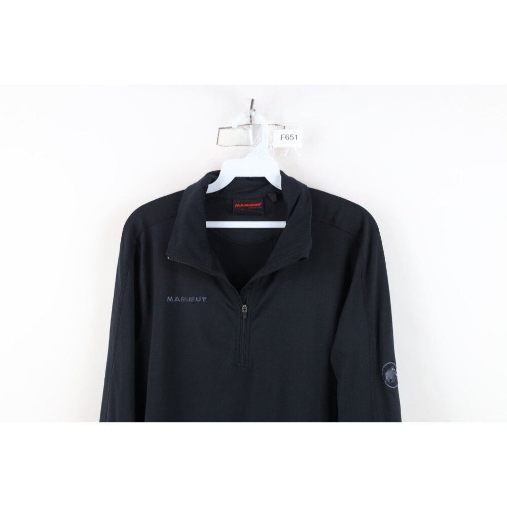 Mammut Mens Medium Spell Out Trekking Snow Half Zip Pullover Jacket Top Black - Picture 2 of 16